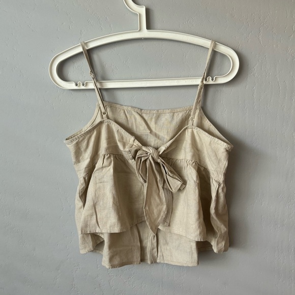 NWOT Pacsun Linen Tie Back Top - Picture 2 of 4